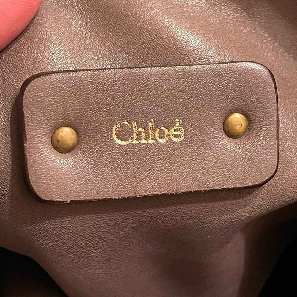 Chloe - Joan Bucket Bag Taupe Python Leather Auth… - image 8